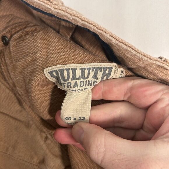 Duluth Cargo Pants Men's 40x32 Brown Canvas Button Zip 100% Cotton - Picture 12 of 13